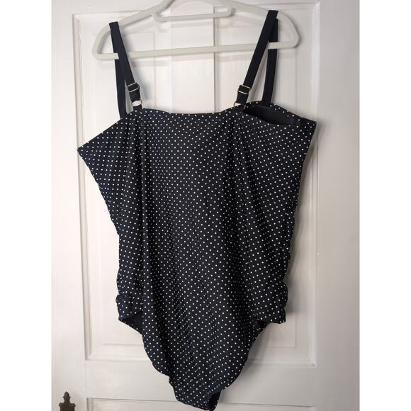 Pure energy Plus Size Polka Dot Swimsuit Women's 26W Beach Resort (982) NWOT - Picture 2 of 5